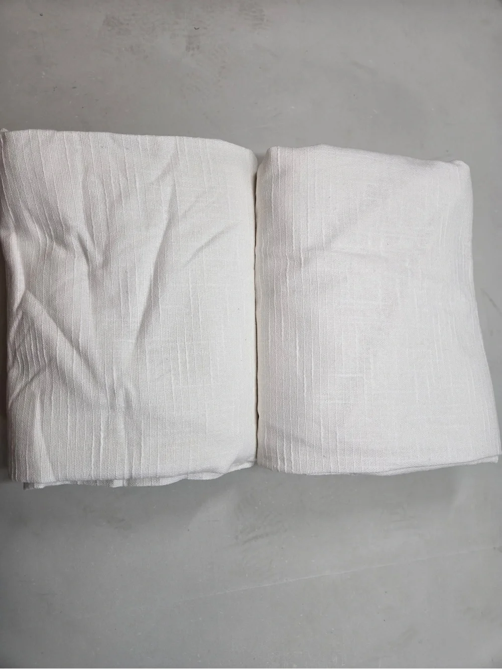 QUINCE Set Of 2 48x96 Cotton Slub Curtains White 0949